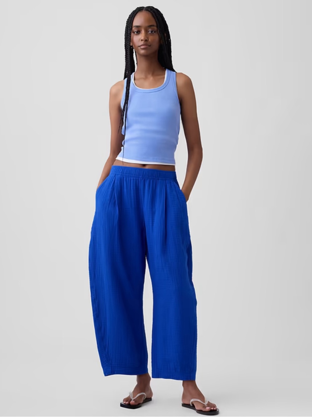 GAP Cotton Gauze Easy Barrel Pants